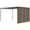 Padiglione da giardino con tenda laterale 4x3x2,25 m Taupe Anteprima dell’immagine prodotto 4
