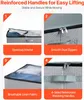 A collage of four images showcasing features of storage bags. Náhľad obrázku produktu