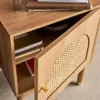 Set 2 comodini in legno con ante in cannage, Marrone Anteprima dell’immagine prodotto 5