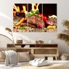Bild auf Leinwand - Leinwandbild - Essen Holz Feuer Steak - Produktbild-Vorschau 7