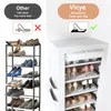 Schuhregal mit 11 Ebenen, 45x30x175 cm, für 20–22 Paar Schuhe, Stoff Productafbeelding-voorbeeld