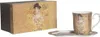 HOME ELEMENTS Porzellanbecher 360 ml mit Untersetzer, Klimt Produktbild-Vorschau 6