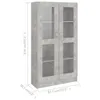 vidaXL Vitrinenschrank Betongrau 82,5x30,5x150 cm Produktbild-Vorschau 8