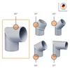 INEFA Fallrohrbogen 80 Grad, DN75 / 75mm, Grau – PVC Produktbild-Vorschau 3