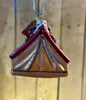 Christbaumschmuck Glas Zelt mit Lichterkette 8cm rot / gold Produktbild-Vorschau 2