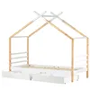 Flieks Kinderbett Hausbett mit 2 Schubladen Massivholzbett Produktbild-Vorschau 8