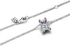 A close-up studio shot of a silver necklace with a Stitch charm. Produktbild-Vorschau