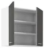 Küche Hängeschrank 80 Lara Grau Hochglanz + Weiss matt Produktbild-Vorschau 2