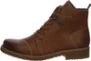 A side view of a single brown leather boot. Produktbild-Vorschau