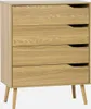 sweeek - Kommode mit Holzdekor, 4 Schubladen - Eschenlook Produktbild-Vorschau 1