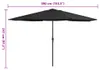 vidaXL Sonnenschirm mit Metall-Mast 390 cm Schwarz Produktbild-Vorschau 6
