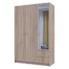 A three-door wardrobe with a mirror on one of the doors and two drawers at the bottom, shown against a white background. Náhľad obrázku produktu