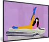 MuchoWow® Gerahmtes Poster Frau - Vintage - Pastell 90x60 Produktbild-Vorschau 1
