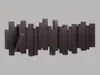 A dark-colored wall-mounted coat rack with multiple staggered hooks. Náhľad obrázku produktu