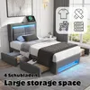 Polsterbett mit USB-Anschluss LED-Beleuchtung und vier Produktbild-Vorschau 7