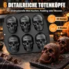 Totenkopf Backform, Silikonform mit 6 Schädel-Mulden, -20 Produktbild-Vorschau 3