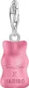 A pink gummy bear charm with silver clasp and chain, featuring brand logos. Anteprima dell’immagine prodotto