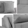 Collage of close-up shots of a gray corduroy sofa. Náhľad obrázku produktu
