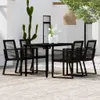 An outdoor dining set with chairs and a table, placed on a patio with a cactus and greenery in the background. Náhľad obrázku produktu
