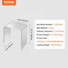 A clear product shot of an acrylic U-shaped table with dimensions and product information displayed. Anteprima dell’immagine prodotto