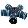vidaXL Katzentunnel 5-Wege Schwarz und Blau 25 cm Polyester Produktbild-Vorschau 2