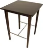 A square bar table with dark brown top and legs, and silver footrests. Produktbild-Vorschau