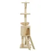 vidaXL Katzen-Kratzbaum mit Sisal-Säulen 138 cm Beige Produktbild-Vorschau 3