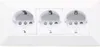 A white triple electrical socket outlet mounted on a white frame. Produktbild-Vorschau