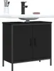 vidaXL Meuble sous-lavabo noir 60x30x60 cm bois composite Voir les images du produit 2