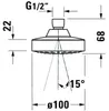 DURAVIT UV0660022010 Horní sprcha D100 chrom Náhled obrázku produktu 5