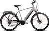 A studio shot of a silver electric bicycle against a white background. Produktbild-Vorschau
