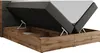 A bed with its storage compartment open, showing the mattress and the wooden frame. Produktbild-Vorschau
