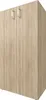 A light brown wooden cabinet with two silver handles. Voir les images du produit