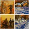 Bild auf Leinwand - Leinwandbild - Winter Wald Wiese - Produktbild-Vorschau 8