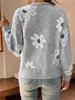 ASKSA Damen Strickjacke V-Ausschnitt Langarm Lose Produktbild-Vorschau 6