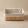 Set mit 3 Bambuskörben mit Stoffeinlage, 30 x 20 x 13 cm Produktbild-Vorschau 3