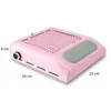 A pink nail dust collector with dimensions indicated by text overlays. Anteprima dell’immagine prodotto