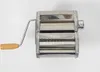 A stainless steel pasta maker with a yellow handle on a white background. Náhled obrázku produktu