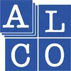 The image shows four blue squares arranged in a 2x2 grid, with letters on each square. The top-left square has the letter 'A', the top-right has 'L', the bottom-left has 'C', and the bottom-right has 'O'. The 'A' square is slightly offset and layered over  Produktbild-Vorschau