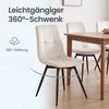 VASAGLE Drehbare Esszimmerstühle 6er Set, Ergonomische Produktbild-Vorschau 6