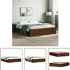 The Living Store Bettgestell Braun Eichen-Optik 140x200 cm Produktbild-Vorschau 1