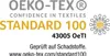 A certification logo with text. Produktbild-Vorschau