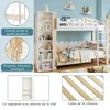 Collage of images showing details of a bunk bed with a wardrobe and shelves. Anteprima dell’immagine prodotto