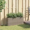 vidaXL Podwyższone łóżko z 2 przegrodami szare 90x20x40 cm Podgląd zdjęcia produktu 3
