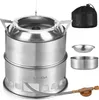 Camping Herd 3-in-1 Portable Edelstahl Leichtgewicht Holz Produktbild-Vorschau 1