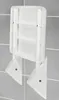A white folding shower seat is mounted on a tiled wall. Produktbild-Vorschau