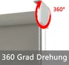 Close-up of a roller blind mechanism with a red arrow indicating 360-degree rotation and text overlay. Náhled obrázku produktu