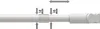 Close-up view of a white telescopic rod with measurement indicators. Produktbild-Vorschau