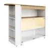 A white and wood kitchen island with shelves and storage compartments. Anteprima dell’immagine prodotto