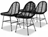 vidaXL Esszimmerstühle 4 Stk. Natur Rattan Schwarz Produktbild-Vorschau 5